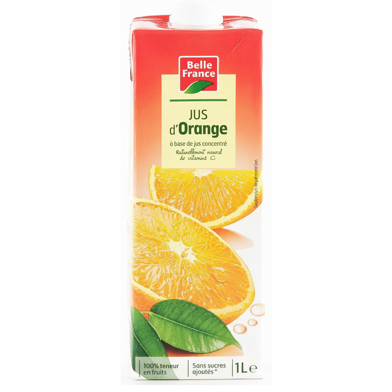 Belle France Pur Jus Orange 1 L Pack de 8 – Jus d’Orange Naturel