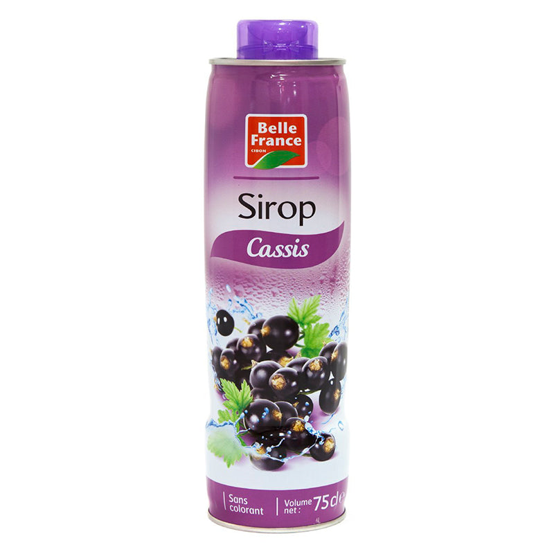 Belle France Sirop Cassis 75 cl Pack de 6 – Sirop de Fruits Naturel