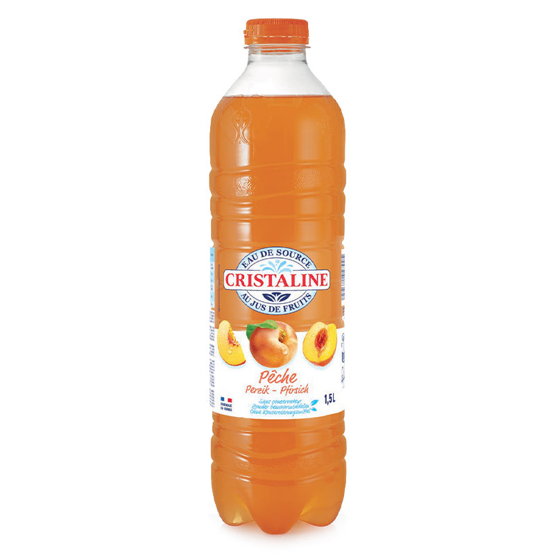 Cristaline Pêche 1,5 L Pack de 6 – Boisson aux Fruits