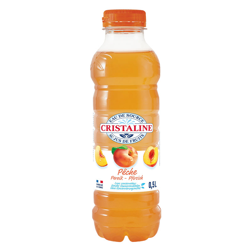 Cristaline Pêche 50 cl Pack de 24 – Boisson aux Fruits