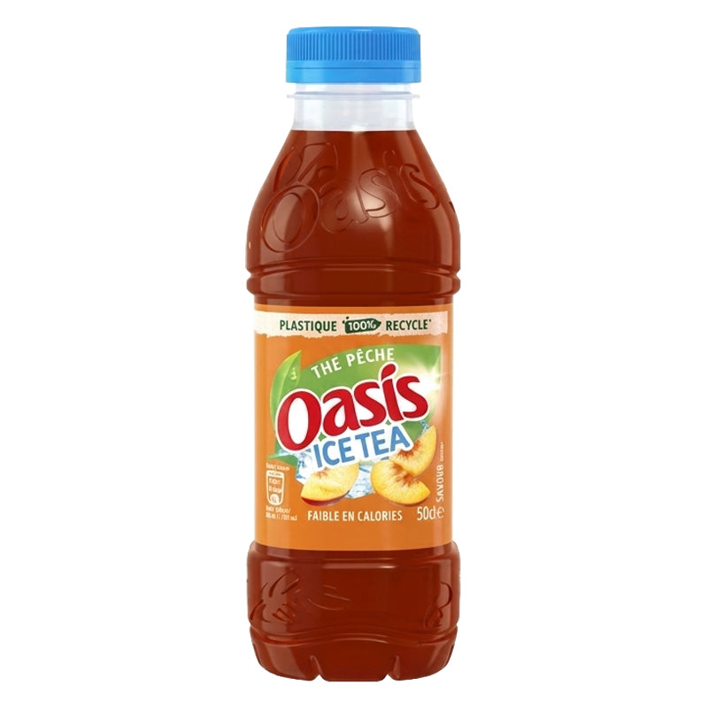 Oasis Thé Pêche 50 cl Pack de 12 – Boisson Rafraîchissante