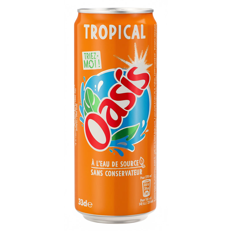 Oasis Tropical 33 cl Pack de 24 Slim FR – Boisson aux Fruits