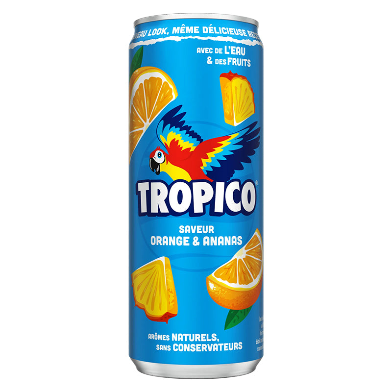 Tropico Bleu Oranginal Slim FR 33 cl Pack de 24 – Boisson Rafraîchissante