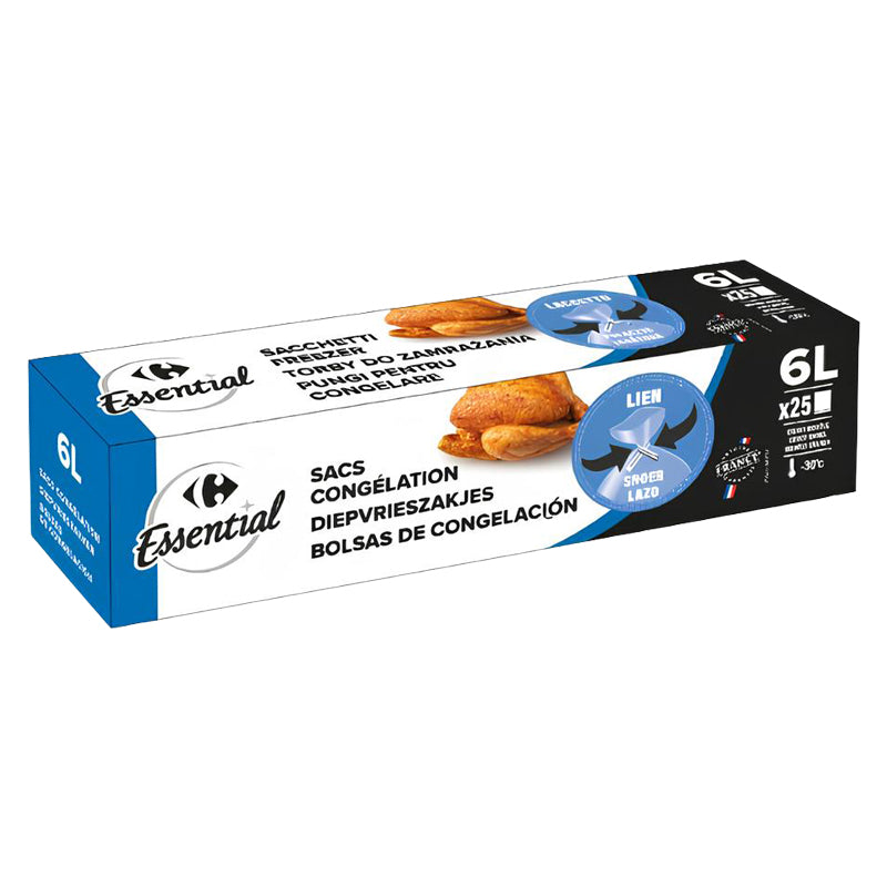 Sac Congélation 6L 50 sachets 30 x 45 x 24 – Sacs Alimentaires