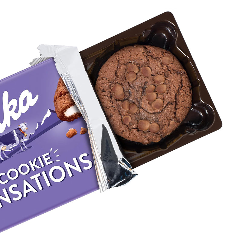 Milka Cookies Sensations Oreo 156g – Carton de 12 (12 x 156g) | Biscuits moelleux au chocolat et crème Oreo