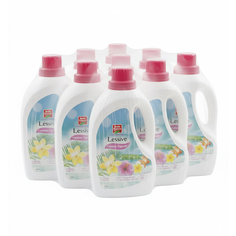 Lessive Fraîcheur Tropical 1,25L BF – Pack de 6 Lessives Liquides