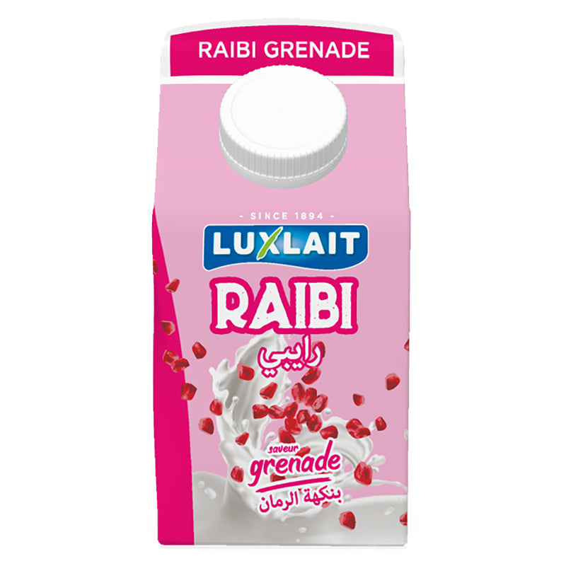 Raibi Saveur Grenadine 500ml – Pack de 8 Boissons Lactées