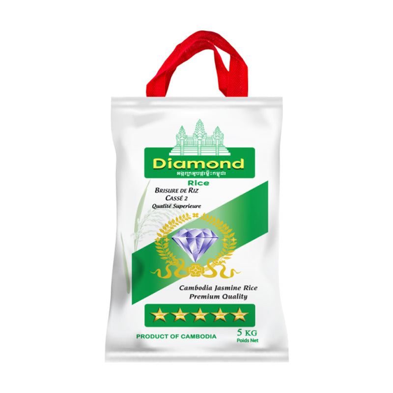 Cambodia Broken Rice 2 Times Diamond 5kg x 5 - Rice & Cereal Pack