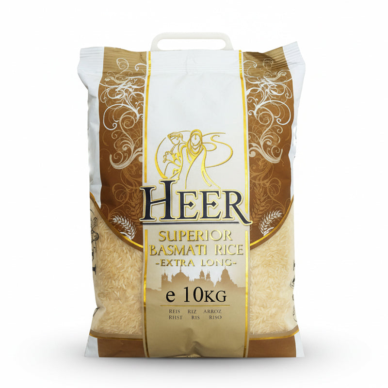 Riz Heer Long Grain Basmati 10kg – Pack de 2 Riz & Céréales