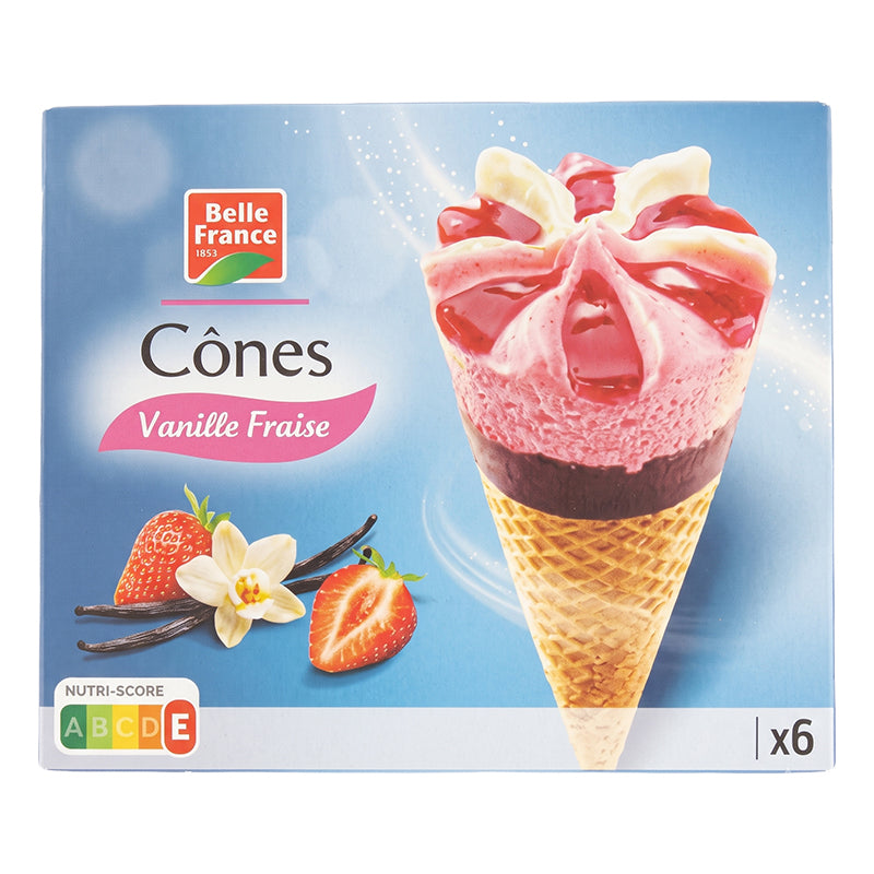 Cone Vanille Fraise x 6 Bf – Pack Dessert