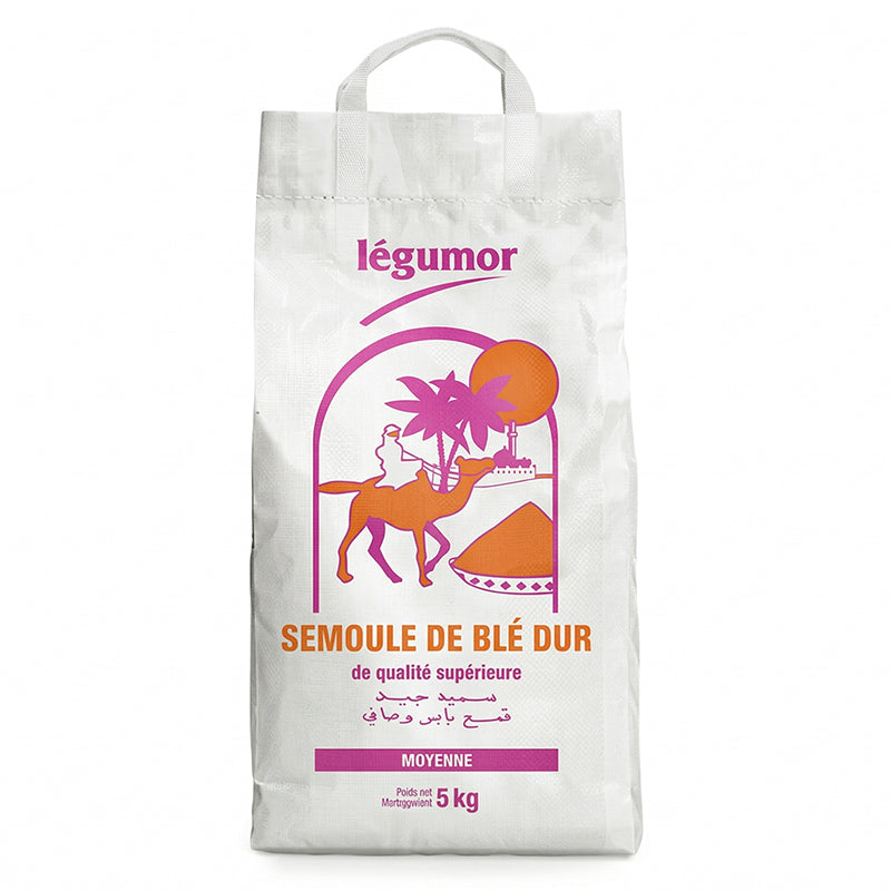 Semoule de blé dur moyenne 5 kg – Legumor (Offre promotionnelle)