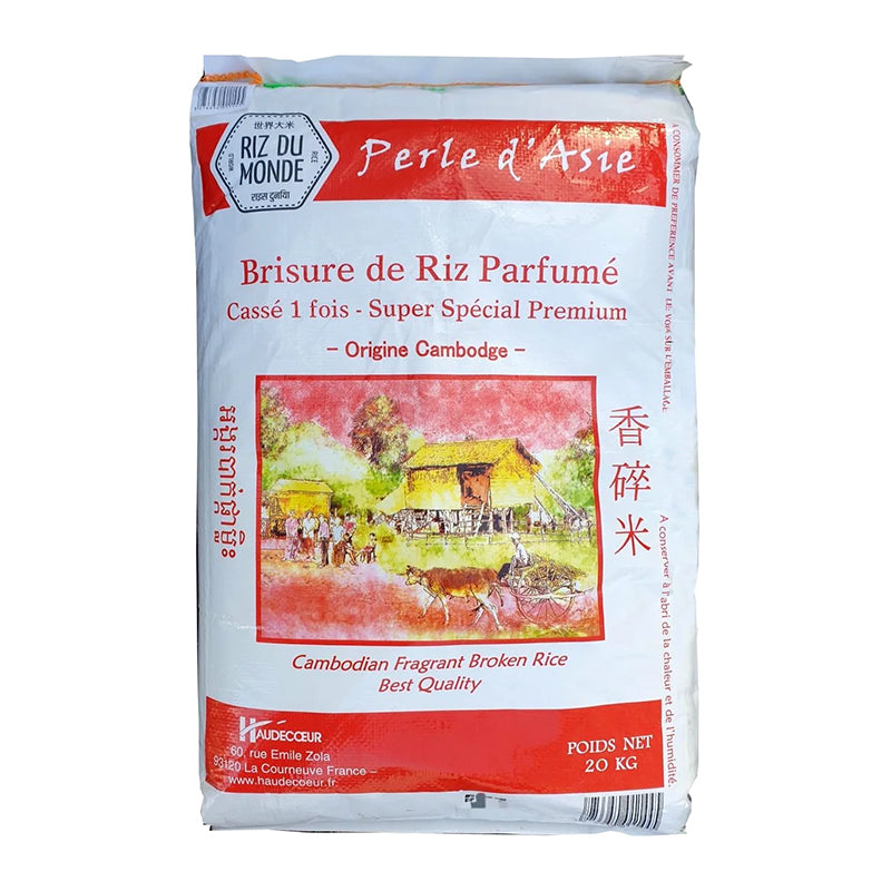 Riz cassé 1 fois Cambodge 20kg – promo, riz étuvé Perle Asie de qualité