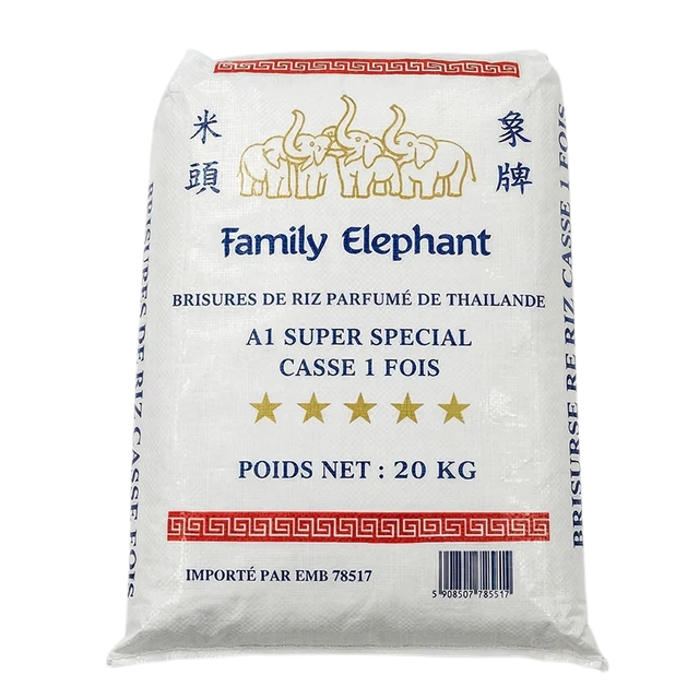 Broken rice 1 time Cambodia 20kg FAMILY ELEPHANT – quality parboiled rice
