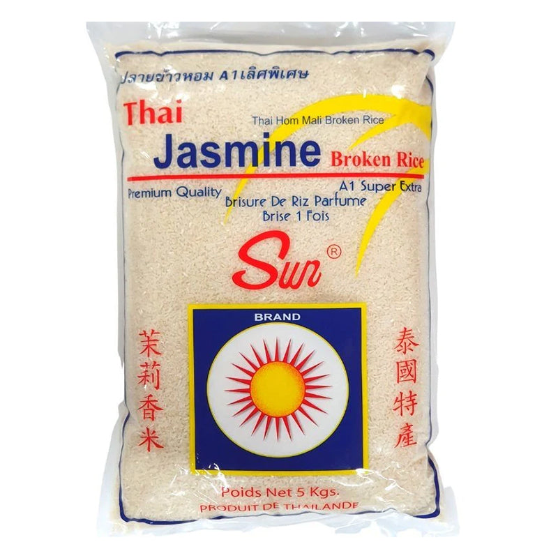Riz cassé 1 fois 5kg x6 SUN BRAND BLEU – pack pratique de riz étuvé