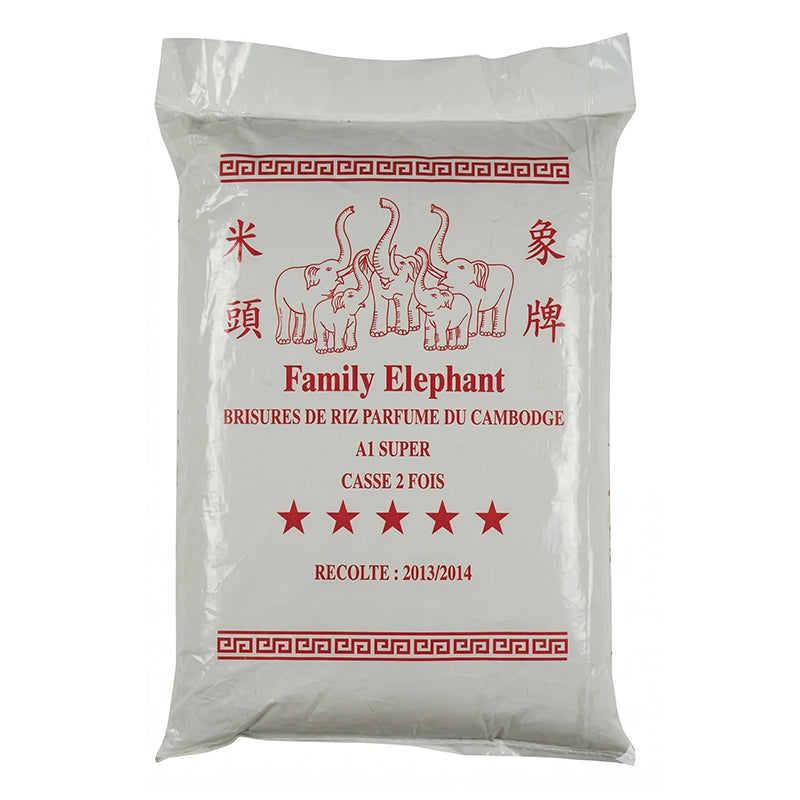 Riz cassé 1 fois Thailand 1kg x20 FAMILY ELEPHANT – pack pratique de riz étuvé