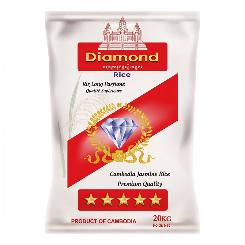 Riz long Cambodge parfumé 20kg DIAMOND – riz basmati long grain de qualité