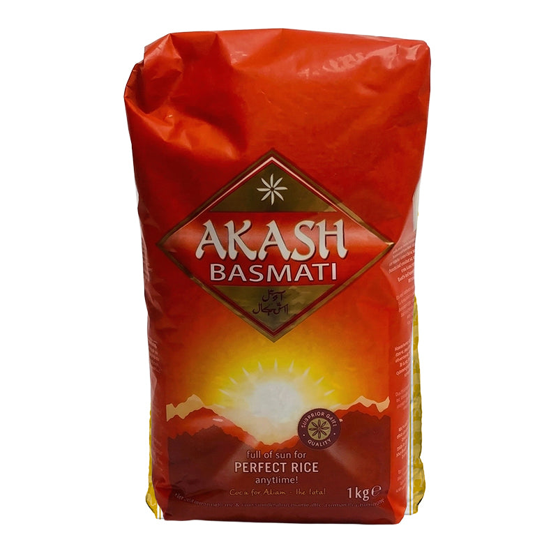 AKASH Rice 1kg x8 – promotional, convenient pack of long grain basmati rice