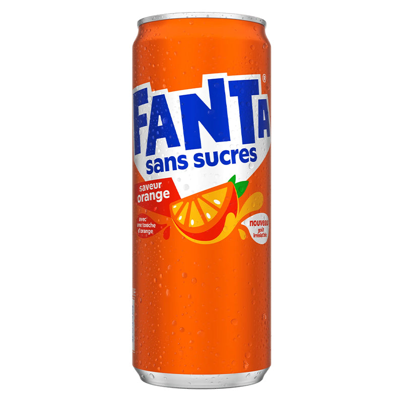 Fanta Sans Sucre – Pack de 24 x 33cl, Boisson Gazeuse Sans Sucre