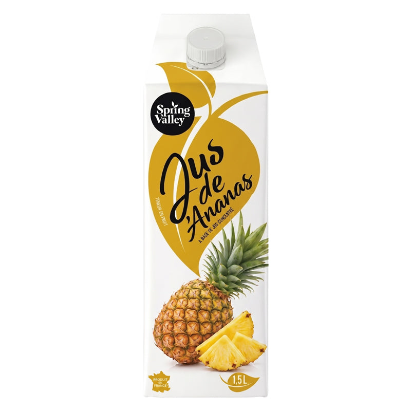 Spring Valley 100% Ananas – Pack de 6 x 1,5L, Jus de Fruits Pur