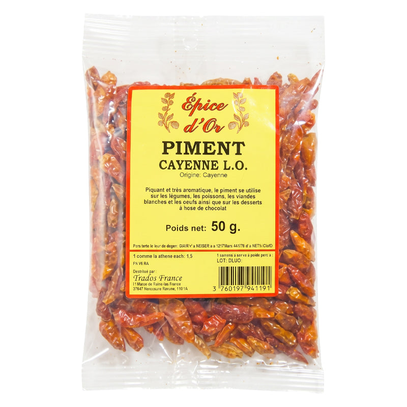 Epice d'Or Piment Fort Entier (Piments Séchés) 50g x 15 Pack – Qualité Premium