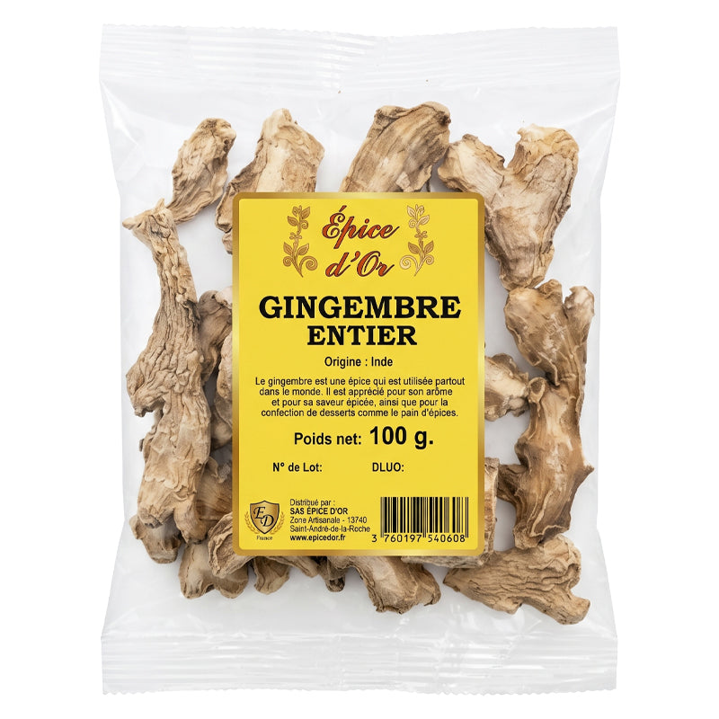 Whole Ginger (Dried Root) 100g x 15 Pack – Premium Quality Ginger