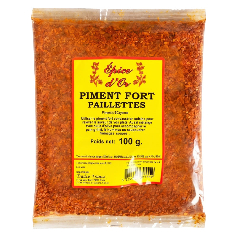 Epice d'Or Piment Fort en Paillettes (Chili Flakes) 100g x 20 Pack – Qualité Premium