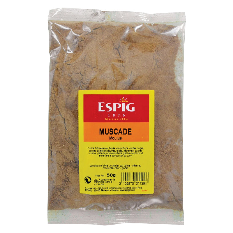Epice d'Or Noix de Muscade Moulue 50g x 20 Pack – Muscade Fine de Qualité Supérieure