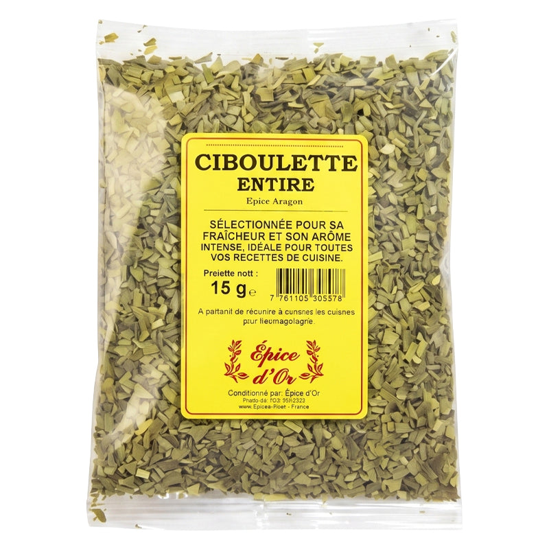 Ciboulette Entière (Ciselée) 15g x 20 Pack – Herbes Aromatiques de Qualité Premium