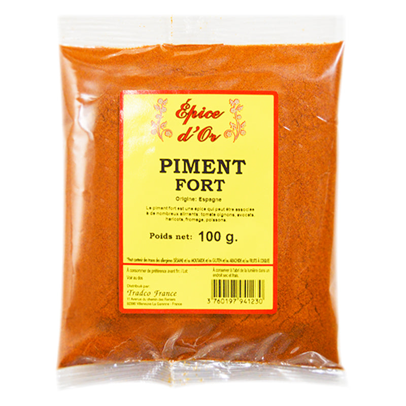 Epice d'Or Piment Fort en Poudre 100g x 20 Pack – Piment de Qualité Supérieure