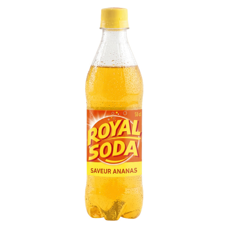 Royal Soda Pineapple Sparkling Drink 50CL Pack of 8 x 50CL | Sparkling Drinks