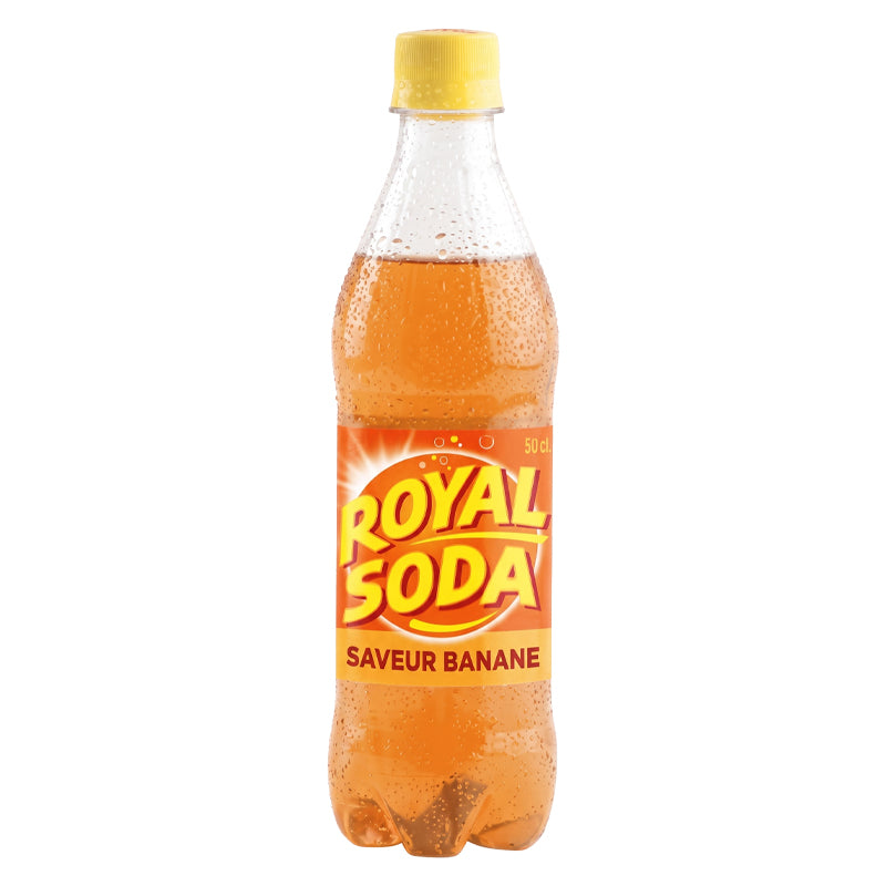 Royal Soda Banane Boisson Gazeuse 50CL Pack de 8 x 50CL | Boissons Gazeuses