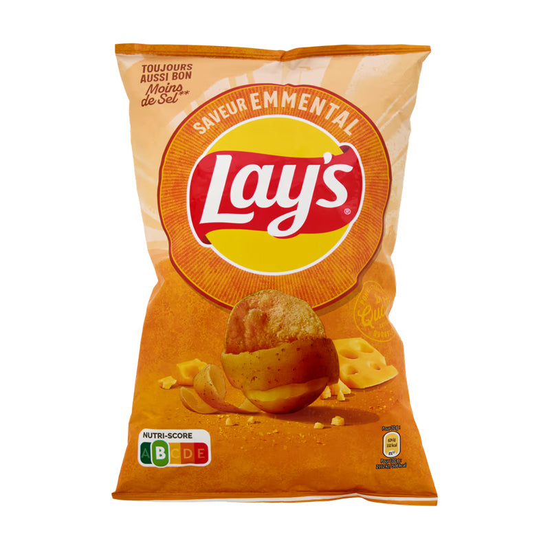 CHIPS LAYS EMMENTAL 145G X20 – Chips Saveur Emmental Fromage en Carton Grossiste Snack Apéritif