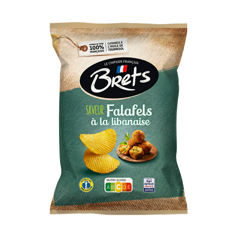 CHIPS BRET'S FALAFEL A LA LIBANAISE 125G X 10 – Chips Saveur Falafel Libanais en Carton Grossiste Snack Apéritif