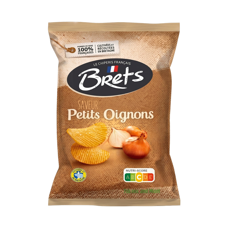CHIPS BRET'S PETIT OIGNON 125G X10 – Chips Saveur Petit Oignon en Carton Grossiste Snack Apéritif