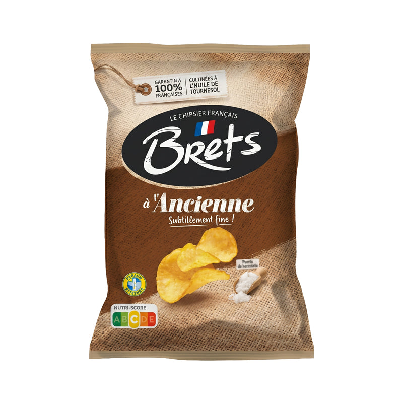 CHIPS BRET'S NATURE ANCIENNE 125G X10 – Chips Nature Recette Ancienne en Carton Grossiste Snack Apéritif