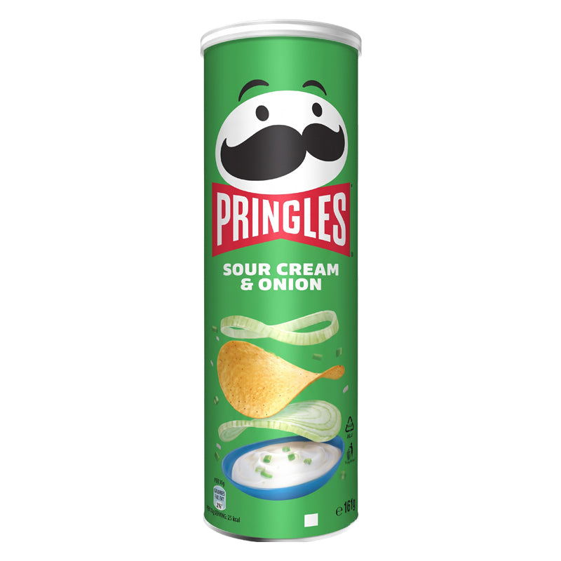 CHIPS PRINGLES CREME OIGNON 165G X 19 – Chips Saveur Crème et Oignon en Carton Grossiste Snack Apéritif