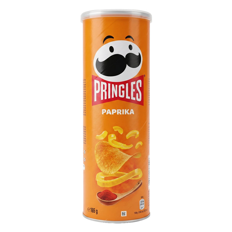 CHIPS PRINGLES PAPRIKA 165G X 19 – Chips Saveur Paprika Épicé en Carton Grossiste Snack Apéritif
