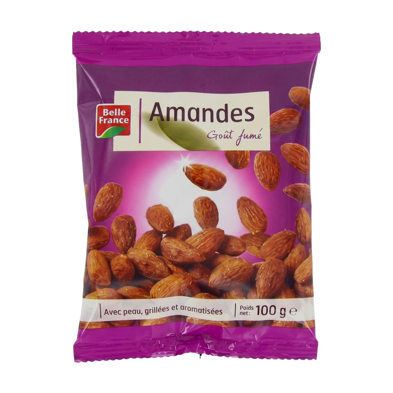 AMANDES GOUT FUME GRILLE 100G X 12 BF – Amandes Grillées Goût Fumé en Carton Grossiste Fruits Secs