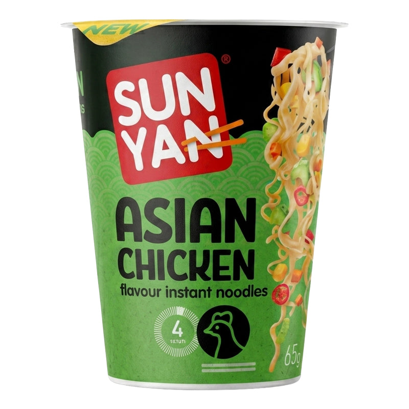 Sun Yan Cup Noodles Poulet – Nouilles Instantanées Saveur Poulet en Carton Grossiste Épicerie Asiatique