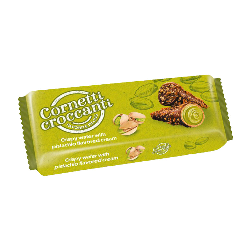 Cornetti Pistache carton 24 – Croissants Fourrés à la Pistache en Carton Grossiste Viennoiseries
