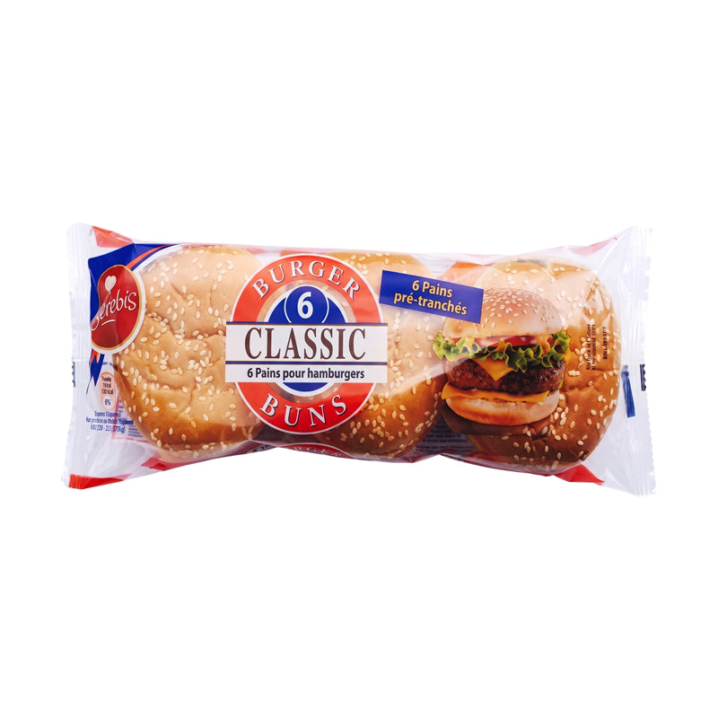 Hamburger Classic sésame x 6 pièces carton 8 – Pains Hamburger Classiques au Sésame en Carton Grossiste Boulangerie