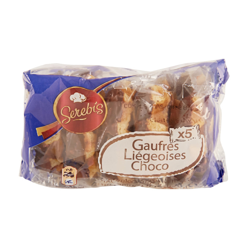 Gaufres Liègeoises Choco 5 pièces carton 12 – Gaufres Liégeoises au Chocolat en Carton Grossiste Biscuiterie