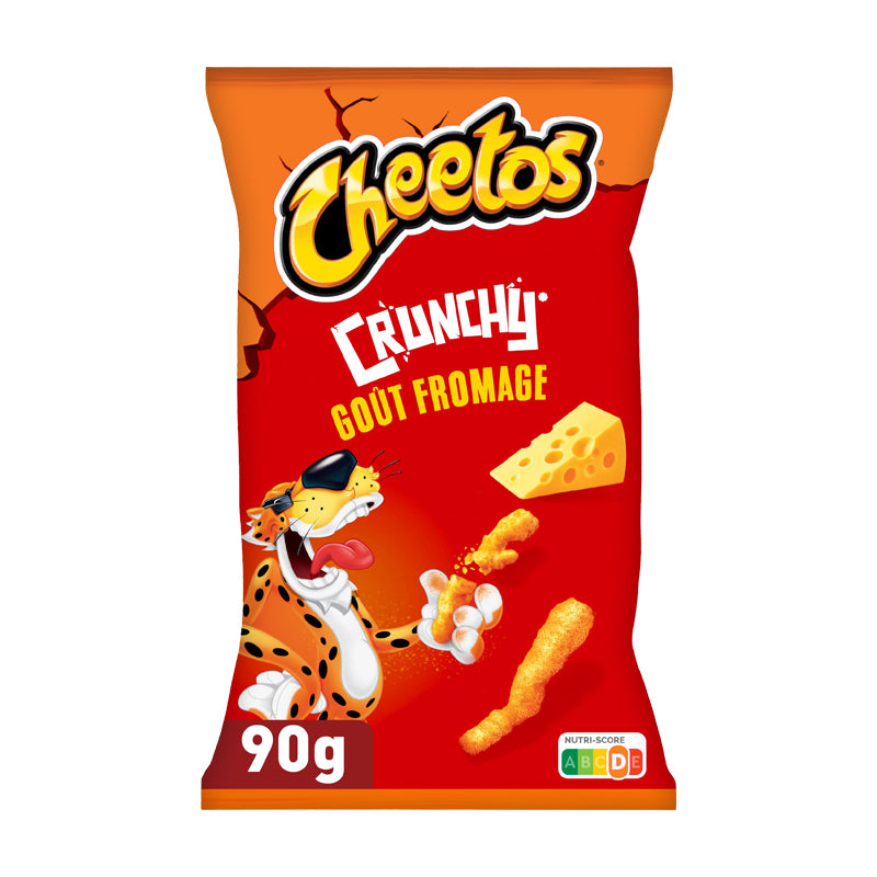 Chips Cheetos Crunchy Fromage 90g × 15 15 x 90g – Chips Cheetos Crunchy Saveur Fromage en Carton Grossiste Snack Apéritif