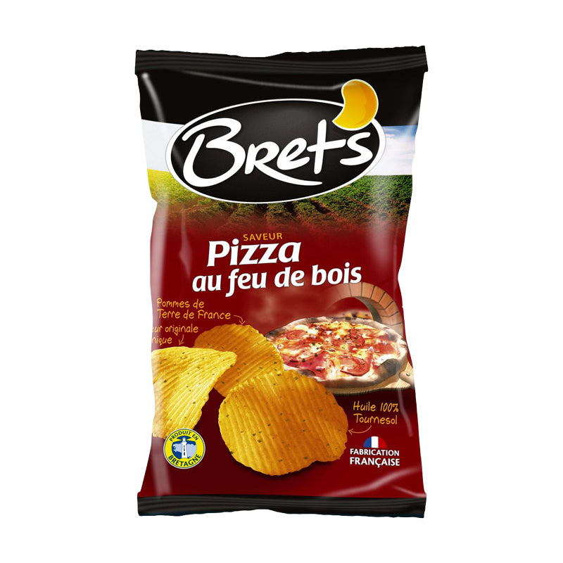 Chips Bret's Pizza au Feu de Bois 125g × 10 10 x 125g – Chips Saveur Pizza au Feu de Bois en Carton Grossiste Snack Apéritif