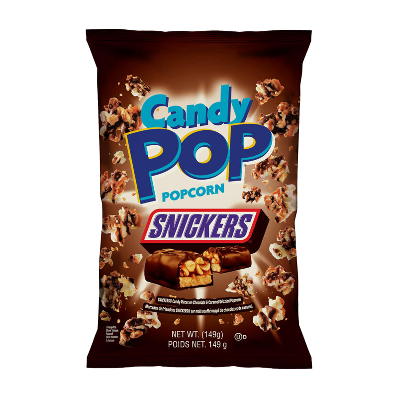 Candy Pop Snickers Popcorn 149g (CT12) 13 x 149g – Popcorn Gourmand Saveur Snickers en Carton Grossiste Snack Sucré
