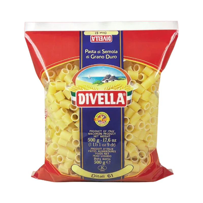 DIVELLA Ditali Pasta 500g x 24 | Authentic Italian Ditali Pasta