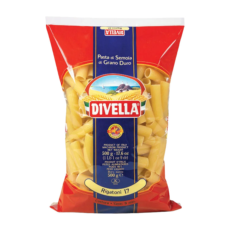 DIVELLA Rigatoni Pasta 500g x 24 | Authentic Italian Rigatoni Pasta