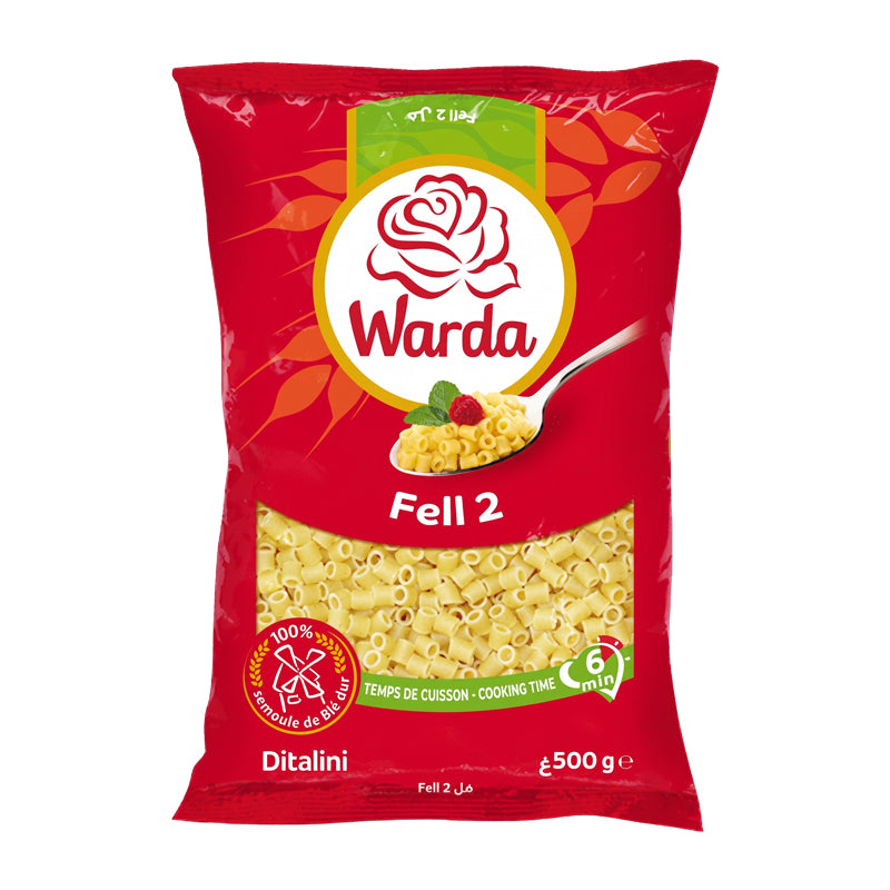 WARDA Fell 2 Macaroni Moyen 500g x 24 | Medium Macaroni Pasta