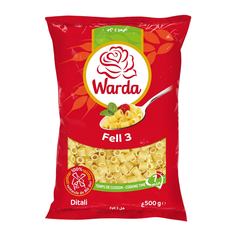WARDA Fell 3 Macaroni Grosse 500g x 24 | Large Macaroni Pasta