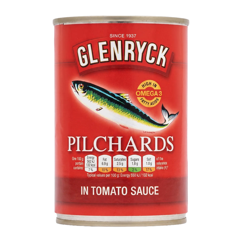Pilchards Tomate Glenryck 400g x 24 – Sardines en Sauce Tomate